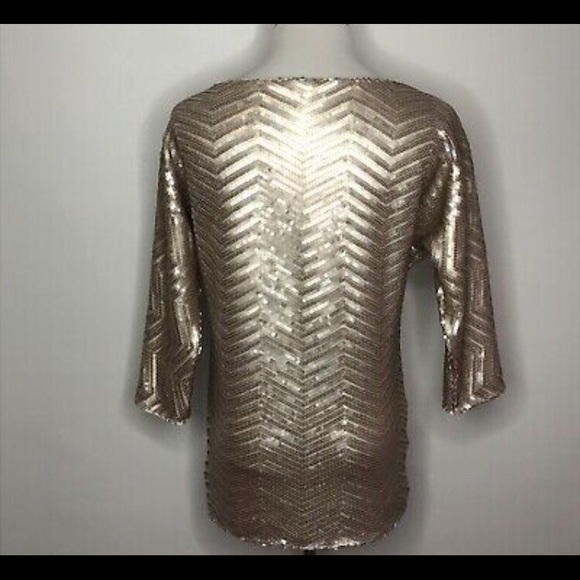 NWOT White and Black Sequin Blouses Size S - Picture 6 of 8